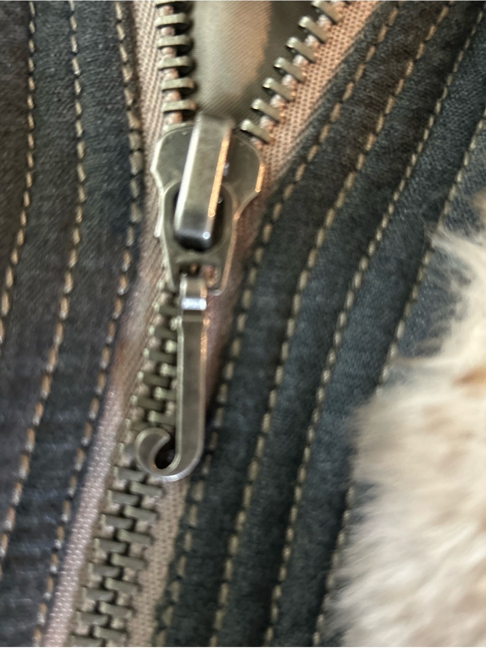 Juicy Couture Medium Cropped Hooded Faux Fur Zip Jacket in Taupe - Picture 4 of 8